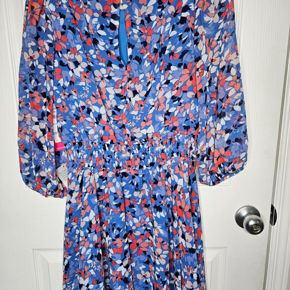 NWT Vince Camuto Dress Blue Floral Size 8 - Picture 8 of 14